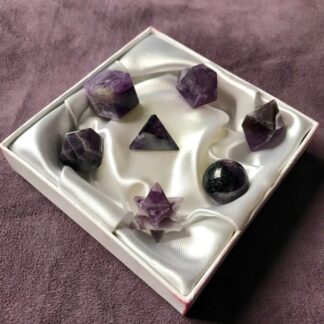 7 piece Amethyst Sacred Geometry Set