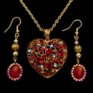 Red Swarovski Crystal Necklace & Earring Set