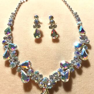 Aurora Borealis Sparkling Crystal Necklace & Earring Set