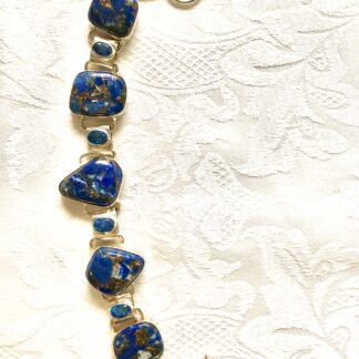 Sodalite & Blue Topaz 925 Sterling Silver Bracelet
