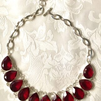 Garnet Crystal Bib Necklace