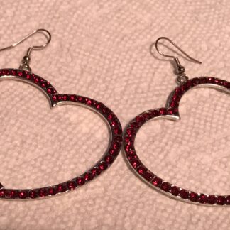 Garnet Red Swarovski Crystal Heart Earrings