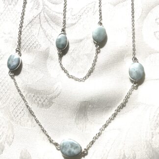 Larimar 925 Sterling Long Necklace