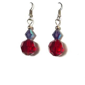 Faceted Crystal Beads Dangle Earrings